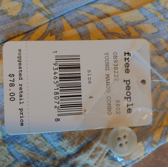 Free People High Waisted Cute Floral Shorts, Sz 4 - Picture 4 of 6